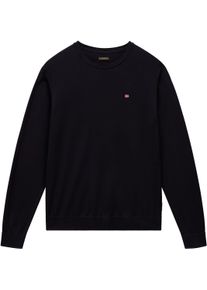 Rundhalspullover Napapijri "DECATUR 5", Herren, Gr. XL, schwarz (schwarz 041), Strick, Obermaterial: 100% Baumwolle, Rundhals, Rippb&uuml;ndchen, Pullover Rundhalspullover
