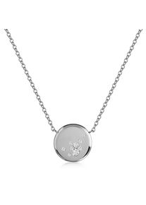 Kette mit Anh&auml;nger Firetti "Schmuck Geschenk Silber 925 Halsschmuck Ankerkette Kreis rund", silberfarben, kristallwei&szlig;, Halsketten, Damen, Silber 925 (Sterlingsilber), L: 45 B: 1,3mm, Kette mit Anh&auml;nger, Made in Germany - mit Zirkonia (synth.), B:1,3mm