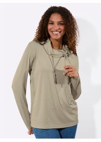 Langarmshirt Casual Looks "Rollkragen-Shirt", Damen, Gr. 40, schlamm, 66% Polyester, 28% Viskose, 6% Elasthan, unifarben, Shirts Langarmshirt