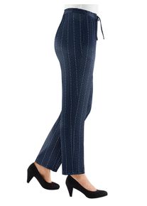 Jerseyhose Classic Basics, Damen, Gr. 46, Normalgr&ouml;&szlig;en, blau (marine, getupft), 100% Polyester, gemustert, lang, Hosen Jerseyhose