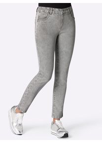 Stretch-Jeans Ambria, Damen, Gr. 46, Normalgr&ouml;&szlig;en, grau (grau, denim), 98% Baumwolle, 2% Elasthan, unifarben, lang, Jeans Stretch-Jeans