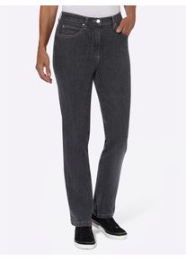 5-Pocket-Jeans Casual Looks, Damen, Gr. 44, Normalgr&ouml;&szlig;en, schwarz (anthrazit, denim), 98% Baumwolle, 2% Elasthan, unifarben, lang, Jeans 5-Pocket-Jeans