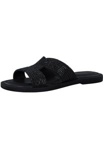 Pantolette Tamaris, Damen, Gr. 36, schwarz, Leder, Schuhe Pantolette, Blockabsatz, Festtagsschuh, Sommerschuh in funkelnder Optik
