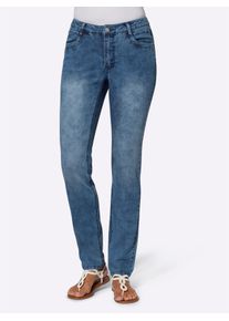 5-Pocket-Jeans Casual Looks, Damen, Gr. 46, Normalgr&ouml;&szlig;en, blau (blau, stone, washed), 81% Baumwolle, 17% Polyester, 2% Elasthan, unifarben, lang, Jeans 5-Pocket-Jeans