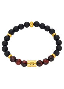 JOOP! Armband JOOP "2034754", bunt (gelbgoldfarben, schwarz, braun, schwarz, braun), Armb&auml;nder, Herren, 18cm, Edelstahl, Armband, mit Tigerauge