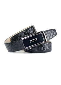 Lederg&uuml;rtel Anthoni Crown, Herren, Gr. 85, schwarz, Leder, gemustert, G&uuml;rtel Lederg&uuml;rtel, mit Flechtmuster-Pr&auml;gung