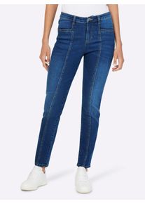 Bequeme Jeans Heine, Damen, Gr. 46, Normalgr&ouml;&szlig;en, blau (blau, stone, washed), 81% Baumwolle, 17% Polyester, 2% Elasthan, unifarben, lang, Jeans Bequeme Jeans