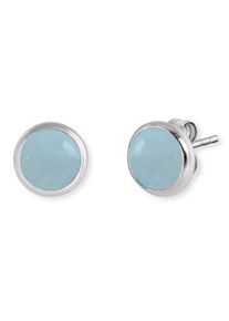 Paar Ohrstecker Engelsrufer "POWERFUL STONE BLAUER ACHAT", bunt (silberfarben, blau, blau), Ohrringe, Damen, 10mm, Silber 925 (Sterlingsilber), Paar Ohrstecker, mit Achat