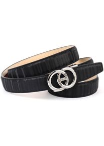 Lederg&uuml;rtel Anthoni Crown, Damen, Gr. 85, schwarz, Leder, unifarben, G&uuml;rtel Lederg&uuml;rtel, Stufenloser samtig f&uuml;hlender Lederg&uuml;rtel