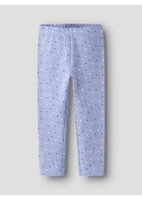 Leggings name it "NMFOEANA SWEAT LEGGING BRU PB", M&auml;dchen, Gr. 98, N-Gr, lila (lila impression), Web, Obermaterial: 95% Baumwolle, 5% Elasthan, bedruckt, regular fit kn&ouml;chellang, Hosen Leggings