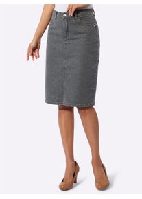 Jeansrock Casual Looks, Damen, Gr. 44, grau, denim, 99% Baumwolle, 1% Elasthan, unifarben, kurz, R&ouml;cke Jeansrock