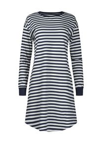 Sleepshirt Skiny "Night In Mix & Match", Damen, Gr. 44, N-Gr, navyblazer stripes, Single Jersey, Obermaterial: 95% Baumwolle, 5% Elasthan, gestreift, bequem kniefrei, Rundhals, Kleider Sleepshirt, mit Rundhalsausschnitt, lang&auml;rmelig, Cotton-Mix, bequem