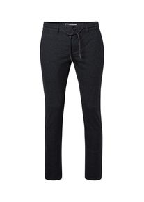 Leinenhose "ESRA Leinen", Damen, Gr. 38, L&auml;nge 32, schwarz muster, Web, Obermaterial: 52% Baumwolle, 30% Polyester, 16% Viskose, 2% Elasthan, Pioneer Authentic Jeans, gemustert, regular fit kn&ouml;chellang, Hosen Leinenhose, mit Tunnelzug