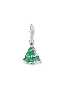 Charm-Einh&auml;nger Thomas Sabo "Weihnachtsbaum", silberfarben, gr&uuml;n, orange, violett, blau, orange, violett, blau, Charms, Damen, Silber 925 (recycelt), Charm-Einh&auml;nger, mit Zirkonia (synth.), Rubin (synth.), Glas-Keramik Stein