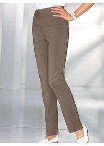 Stretch-Hose Classic Basics, Damen, Gr. 46, Normalgr&ouml;&szlig;en, grau (taupe), 64% Polyester, 34% Viskose, 2% Elasthan, unifarben, lang, Hosen Stretch-Hose