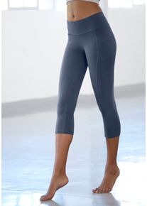 Caprileggings Vivance, Damen, Gr. 44/46, N-Gr, blau, Single Jersey, Obermaterial: 95% Baumwolle, 5% Elasthan, unifarben, Basic, Hosen Caprileggings, mit 2 Handytaschen