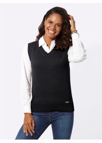 Pullunder Casual Looks "Pullunder", Damen, Gr. 42, schwarz, 50% Baumwolle, 50% Polyacryl, unifarben, Pullover Pullunder