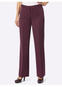 B&uuml;gelfaltenhose Lady, Damen, Gr. 46, Normalgr&ouml;&szlig;en, rot (burgund), 64% Polyester, 34% Viskose, 2% Elasthan, unifarben, lang, Hosen B&uuml;gelfaltenhose