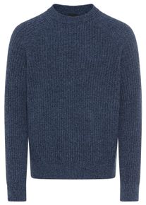 Strickpullover BOSS Orange "Klacier", Herren, Gr. 3XL, open blau495, Strick, Obermaterial: 40% Schurwolle, 40% Wolle, 20% Polyamid, unifarben, relaxed fit normal, Rundhals, B&uuml;ndchen, Pullover Strickpullover, Rundhalsausschnitt, Relaxed Fit, Rippstrick