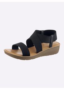 Sandalette Casual Looks, Damen, Gr. 39, schwarz, Textil, Schuhe Sandalette