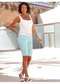 Jeansbermudas Casual Looks, Damen, Gr. 44, Normalgr&ouml;&szlig;en, gr&uuml;n (mint), 98% Baumwolle, 2% Elasthan, unifarben, kurz, Jeans Jeansbermudas