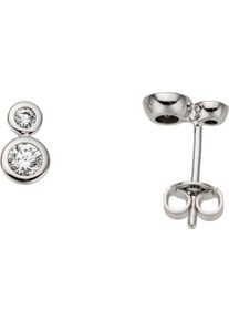 Paar Ohrstecker Firetti "Schmuck Geschenk Gold 333 Ohrschmuck Ohrringe Kreis rund", wei&szlig; (wei&szlig;goldfarben, kristallwei&szlig;, kristallwei&szlig;), Ohrringe, Damen, Wei&szlig;gold 333, Paar Ohrstecker, mit Zirkonia (synth.)