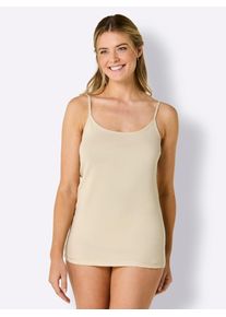 Achselhemd, Damen, Gr. 42, 3 Stk., Normalgr&ouml;&szlig;en, rot (steingrau, sand, bordeaux), 100% Baumwolle, Rundhals, Unterhemden Achselhemd