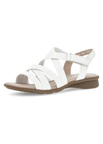 Sandalette Gabor "FLORENZ", Damen, Gr. 44, wei&szlig;, Kalbsleder, unifarben, Schuhe Sandalette, Sommerschuh, Komfortschuh, Riemchensandale in Weite G (=weit)