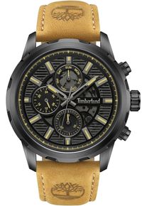 Chronograph Timberland "HAMPTON HARBOUR", braun (hellbraun), Armbanduhren, Damen, Chronograph, Quarzuhr, Armbanduhr, Herrenuhr, Lederarmband, Stoppfunktion, Datum