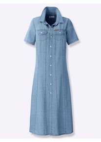 Jeanskleid Casual Looks "Jeans-Kleid", Damen, Gr. 21, Kurzgr&ouml;&szlig;en, blau, bleached, Twill, 100% Baumwolle, unifarben, wadenlang, Kleider Jeanskleid