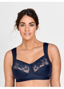 Miss Mary Of Sweden Entlastungs-BH MISS MARY, Damen, Gr. 90, Cup F, blau (marine), 64% Baumwolle, 17% Polyamid, 13% Elasthan, 6% Polyester, BHs Entlastungs-BH