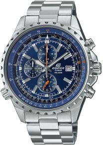 Chronograph CASIO EDIFICE, silber (dunkelblau, silberfarben), Armbanduhren, Herren, Chronograph, Quarzuhr, Armbanduhr,Herrenuhr,Edelstahlarmband,bis 10 bar wasserdicht