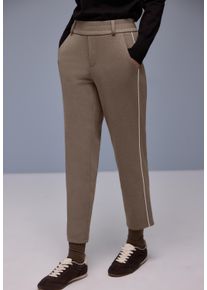 Stoffhose Street One "Style Bonny Piqu&eacute;", Damen, Gr. 34, L&auml;nge 28, light terra mocha, Web, Obermaterial: 50% Polyester, 46% Baumwolle, 4% Elasthan. Futter: 100% Polyester, unifarben mit Farbeinsatz, lang, Hosen Stoffhose, mit Tape-Detail