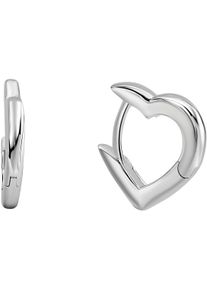 Paar Creolen Firetti "Schmuck Geschenk Silber 925 Ohrschmuck Ohrringe Herz", silber (silberfarben), Ohrringe, Damen, 13mm, Silber 925 (Sterlingsilber), Paar Creolen
