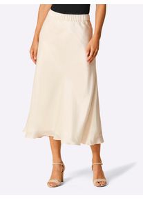 Schlupfrock CREATION L PREMIUM, Damen, Gr. 42, beige (champagner), 70% Viskose, 30% Seide, unifarben, wadenlang, R&ouml;cke Schlupfrock