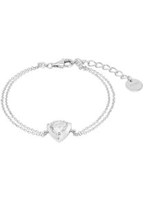 JOOP! Armband JOOP "Herz", silber (silberfarben, kristallwei&szlig;, kristallwei&szlig;), Armb&auml;nder, Damen, 20cm, Silber 925 (Sterlingsilber), Armband, mit Zirkonia (synth.)