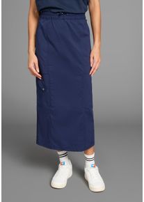 Cargorock Kangaroos, Damen, Gr. 50, blau (marine), Web, Obermaterial: 50% Baumwolle, 46% Polyamid, 4% Elasthan, bequem lang, R&ouml;cke Cargorock, mit elastischem Bund und Schlitz hinten