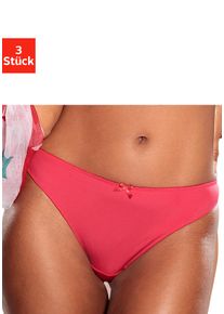 String Petite Fleur, Damen, Gr. 40/42, 3 Stk., bunt (rot, marine, wei&szlig;), Spitze, Obermaterial: 86% Polyester, 14% Elasthan, Unterhosen String, hinten komplett aus zarter Jacquardspitze, Topseller
