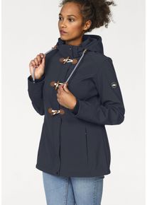 Softshelljacke Polarino, Damen, Gr. 52, blau (marine), Softshell, Obermaterial: 96% Polyester, 4% Elasthan. Innenseite: 100% Polyester, h&uuml;ftbedeckend, angesetztes B&uuml;ndchen, Jacken Softshelljacke, f&uuml;r &Uuml;bergangszeiten, atmungsaktiv, winddicht, wasserabweisend