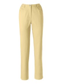 Bequeme Jeans Classic Basics, Damen, Gr. 46, Normalgr&ouml;&szlig;en, gelb (vanillegelb), 97% Baumwolle, 3% Elasthan, unifarben, lang, Jeans Bequeme Jeans