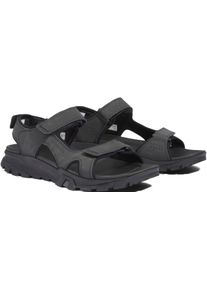 Sandale Timberland "Lincoln Peak 2 STRAP SANDAL", Herren, Gr. 43, schwarz, Leder, Schuhe Sandale, mit Klettverschluss