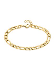Edelstahlarmband "Schmuck Geschenk Figarokettengliederung", gold (gelbgoldfarben), ANISTON JEWELRY & WATCHES, Armb&auml;nder, Damen, 21cm, Edelstahl, Edelstahlarmband