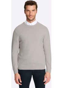 Rundhalspullover Marco Donati "Pullover", Herren, Gr. 50, hellgrau, 100% Baumwolle, Pullover Rundhalspullover