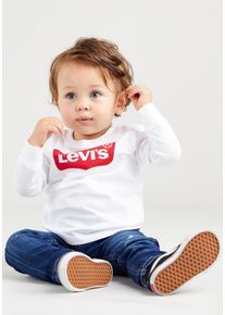 Langarmshirt LEVI'S KIDS "BATWING TEE", Jungen, Gr. 18M (86), wei&szlig;, Single Jersey, Obermaterial: 100% Baumwolle, bedruckt, Basic schmal h&uuml;ftlang, Rundhals, Rippb&uuml;ndchen, Shirts Langarmshirt, UNISEX