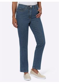 5-Pocket-Jeans Casual Looks, Damen, Gr. 46, Normalgr&ouml;&szlig;en, blau (blau, stone, washed), 98% Baumwolle, 2% Elasthan, unifarben, lang, Jeans 5-Pocket-Jeans