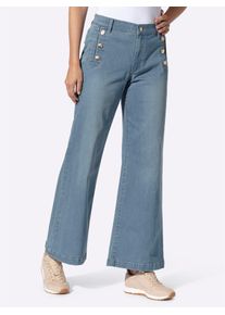 7/8-Jeans Heine, Damen, Gr. 46, Normalgr&ouml;&szlig;en, blau, bleached, 98% Baumwolle, 2% Elasthan, unifarben, 7/8-L&auml;nge, Jeans 7/8-Jeans