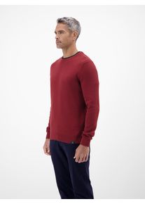 Strickpullover Lerros, Herren, Gr. XXL, maple rot, Strick, Obermaterial: 100% Baumwolle, unifarben, regular fit normal, Rundhals, Rippb&uuml;ndchen, Pullover Strickpullover, mit Logo Stickerei