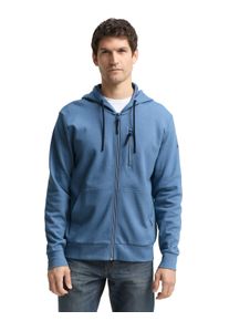 Kapuzensweatjacke Tom Tailor, Herren, Gr. XL, blau wei&szlig; blau fine stripe, Sweatware, Obermaterial: 65% Baumwolle, 35% Polyester. Futter: 100% Baumwolle, gestreift, regular fit normal, ohne Ausschnitt, Rippb&uuml;ndchen, Sweatjacken Kapuzensweatjacke, mit Taschen