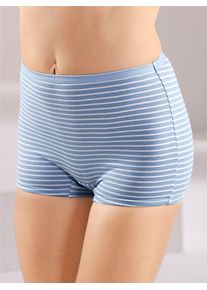w&auml;schepur Panty W&Auml;SCHEPUR, Damen, Gr. 50, 4 Stk., blau (2x bleu, geringelt, 2x bleu), 57% Baumwolle, 38% Polyester, 5% Elasthan, Unterhosen Panty