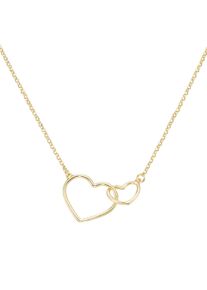 Collier Smart Jewel "Collier mit Herzen, Silber 925", gold, Halsketten, Damen, Silber 925 (Sterlingsilber), Collier